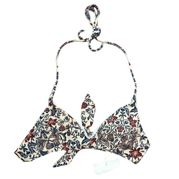 Sezane x YSE Junni Holiday Cadaques Triangle Halter Swimsuit Bikini Top US 4 New - Picture 1 of 4